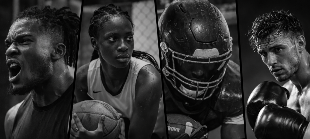 Collage of real athletes